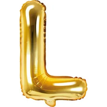 Balónek Fóliový balónek písmeno L, 35cm, zlatá