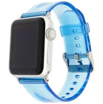 Řemínek na hodinky Transparentní silikonový řemínek pro Apple Watch 42mm / 41mm / 40mm / 38mm - modrý