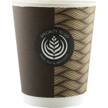 Jednorázové nádobí Pohárek papírový 200/250ml doublewall drink and enjoy balík (50 ks)