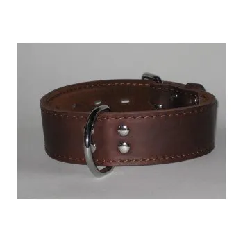 Obojek pro psa Obojek luxusní mastná kůže hnědý - 4,5 cm x obvod krku 40 - 50 cm
