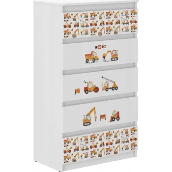 Dětská skříň Kvalitní dětská komoda pro malé stavaře 121x40x70 cm