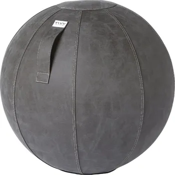 Sedací pytel Tmavě šedý koženkový sedací / gymnastický míč VLUV BOL VEGA Ø 65 cm