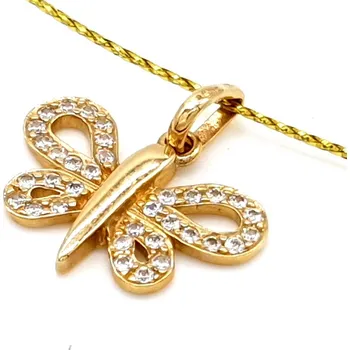 Přívěsek Zlatý přívěsek ze žlutého zlata ve tvaru motýla