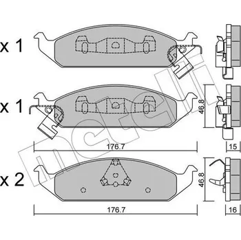 Brzdový systém Sada brzdových destiček, kotoučová brzda METELLI 22-0355-0