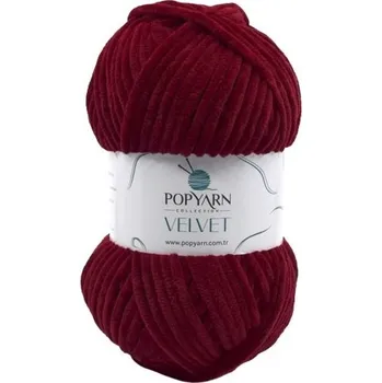 Příze POPYARN Pletací příze Velvet B08 - červená