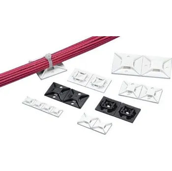 kabelová chránička ABM112-A-C Vnitřní kabelová příchytka, 28,6x28,6mm, samolepící, bílá, bal. 100 kusů