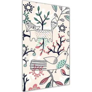 Obraz Vertikální Fotoobraz na skle Zvířata s květiny