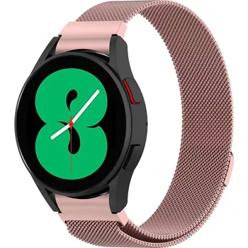 OEM Kovový náramek Milánský tah pro chytré hodinky Samsung Galaxy Watch 4/5/6 20mm Barva: Růžově zlatá