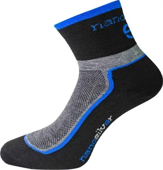 Pánské ponožky nanosilver Cyklo ponožky se stříbrem + Coolmax černé/modré 47-49