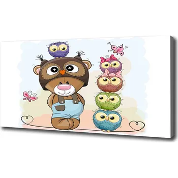 Obraz Foto-obraz canvas do obýváku Medvídek a sovy