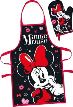 Kuchyňská zástěra Euroswan WD21532 4246 Minnie Mouse set s chňapkou