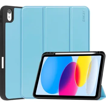 Pouzdro na tablet ENKAY 54246 ENKAY LEATHER Zaklápěcí obal pro Apple iPad (A16) 2025 / iPad 2022 světle modrý