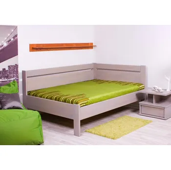 Postel Rohová postel Tina - dvoulůžko buk Varianta: Pravá, Odstín moření: Třešeň, Rozměr: 160x200