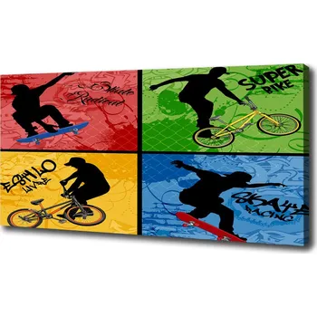 Obraz Moderní fotoobraz canvas na rámu Kolo a skateboard