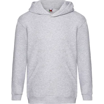 Chlapecká mikina Fruit of the Loom Dětská mikina s kapucí 62-037-0 Heather Grey 164