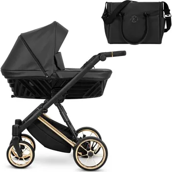 Korbička Kunert Hluboký kočárek Ivento 2024 - ZLATÝ RÁM 07 Black Pearl