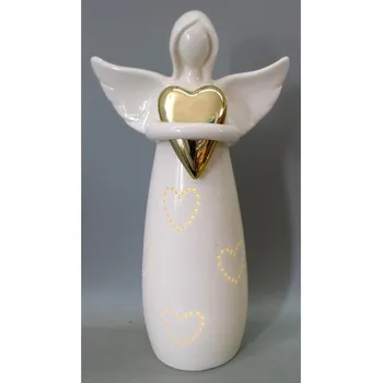 Autronic ARK3606 porcelánový anděl se zlatým srdcem 1 LED