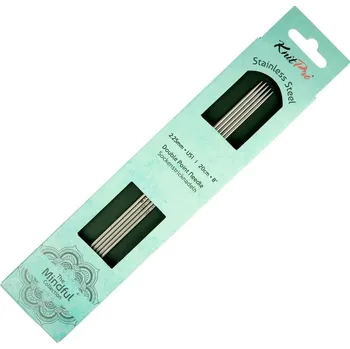 Jehlice KnitPro Mindful ponožkové jehlice 20cm 2,25mm (KnitPro Mindful Double Pointed Needles 2,25mm 20cm)