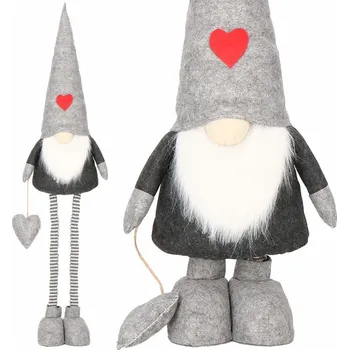 Vánoční dekorace Springos CA0671 skřítek Gnom s šedou čepicí 82-130 cm