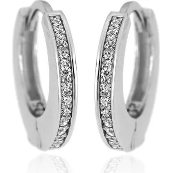 Náušnice Zlatnictví U Kostela Stříbrné kroužky s bílými zirkony 022 681545879