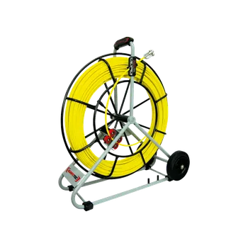 elektrický kabel 10110 Protahovací pero ze skelného vlákna, 150m, průměr 9mm, včetně navíjecího stojanu
