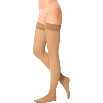 Dámské stahovací prádlo MAXIS RELAX PREMIUM Stehenní kompresní punčochy s krajkou vel. XL medium nude