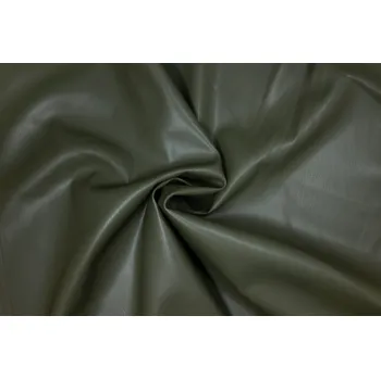 Koženka oděvní elastická, rub broušený samet khaki