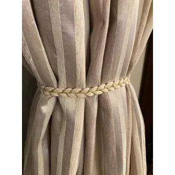 Příslušenství pro záclonu a závěs Přírodní copánková spona na závěsy, WHITE ORCHID