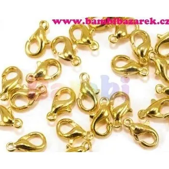 Zapínání karabinka 5x10mm - zlatá (10 kusů)