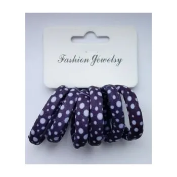 Gumičky do vlasů fialové s puntíky