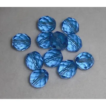 Dětské navlékací korálky Korálky broušené/ohňovky - modrá světlá > Ø10mm (10 kusů)