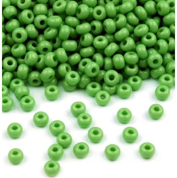 Dětské navlékací korálky Rokajl PRECIOSA zelená světlá > (10/0) Ø2,3mm (sáček 20g)