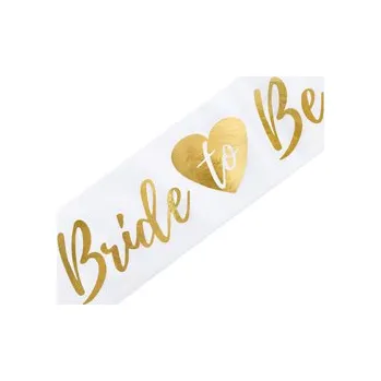 Svatební dekorace PCo Šerpa - motiv Bride to Be, bílá 75 cm