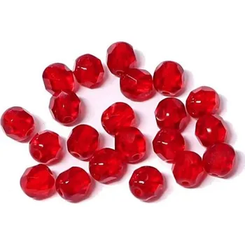 Korálek Korálky broušené/ohňovky - červená > Ø4mm (100 kusů)