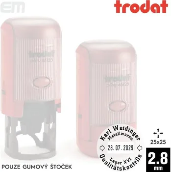 Razítko Trodat 46125 [25x25mm] s datem - pouze gumový štoček