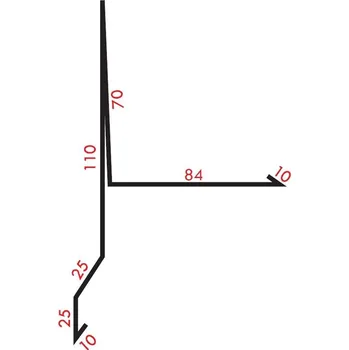 Štítové lemování rš.: 330 mm 3 m / pozink RAL 9005 černá