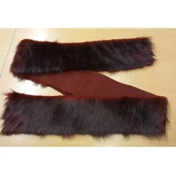 Pruh 10 cm x 150 cm - kožešina dlouhý vlas 40mm, vínová melír