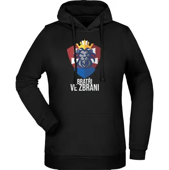 Dámská mikina Dámská mikina s kapucí Bratři ve zbrani (merch Tankista) - černá