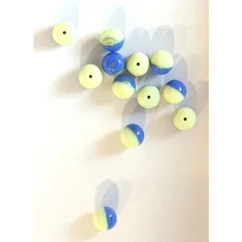 Korálek Korálky skleněné kulaté (25 kusů) - modrá-žlutá > Ø8mm