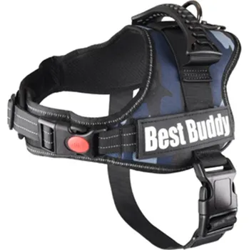 Postroj pro psa FLAMINGO Best Buddy Pluto 60-80x3,8cm (M) - modrá kamufláž