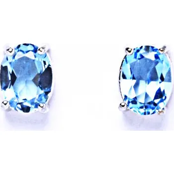 Náušnice Stříbrné náušnice, přírodní topaz sky pálený, NŠ 1245