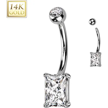 Piercing Šperky4U Zlatý piercing do pupíku Au 585/1000 - ZL01253-WG