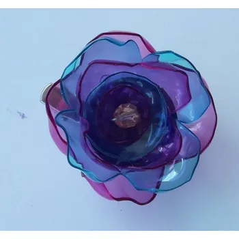 Brož Sponka/brož s PET květinou - modrofialová