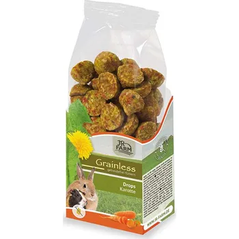 Krmivo pro hlodavce JR FARM bezobilné dropsy s mrkví 140g