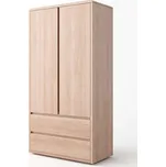 Buková šatní skříň LOUISIANA 2D z masivu Barevné provedení: Eben