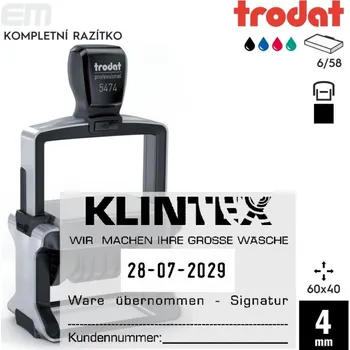 Razítko Razítko Trodat 5474 [60x40mm] s datem - kompletní razítko