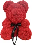 Medvídek z růží 24 cm červený