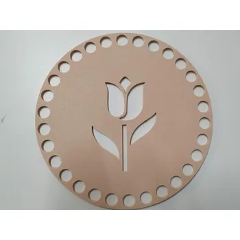 Víko/dno na košík 14,5cm - tulipán béžová