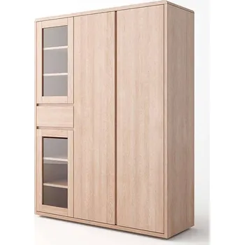 Šatní skříň Buková masivní skříň LOUISIANA 3DV s vitrínkou Barevné provedení: Dub tmavý