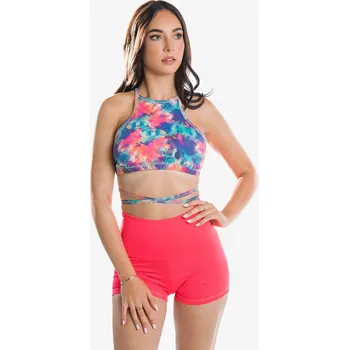 BHiStyle Top ke krku se šněrováním HANA watercolor VELIKOST: L